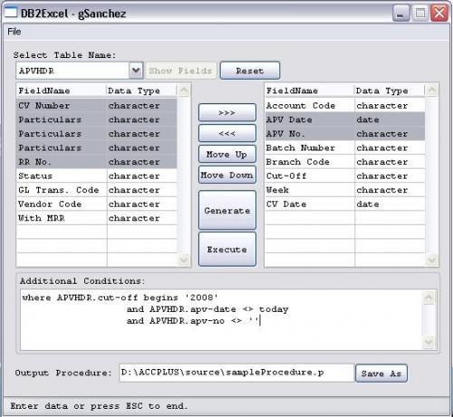 Add query for your program: Sample image how you create &amp; modify query for your procedure.